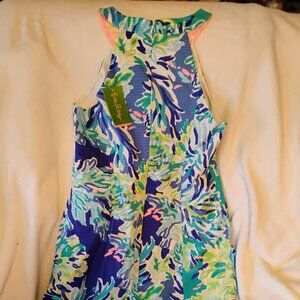 NWT Lilly Pulitzer Tiffani One Shoulder Stretch Dress in Fiesta Bamba Size 4